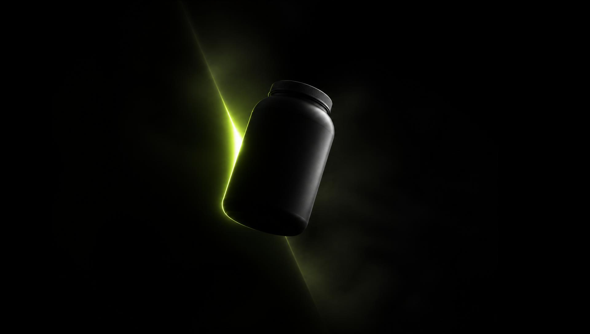 A matte black CrossTheLimits tub lit by a single lime light streak